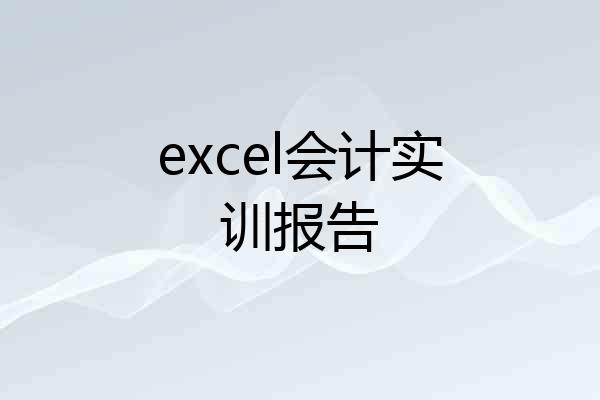 excel会计实训报告