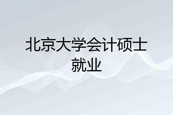 北京大学会计硕士就业