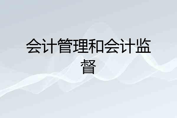 会计管理和会计监督