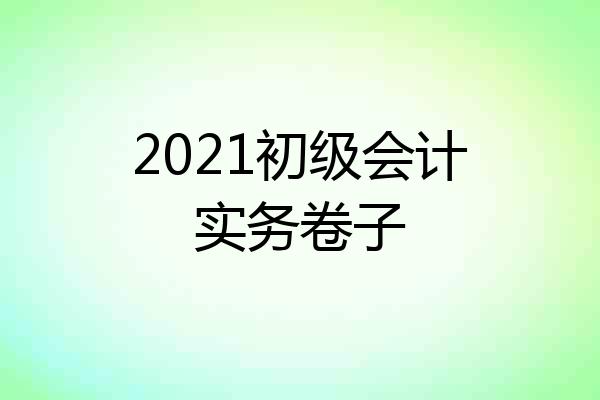 2021初级会计实务卷子