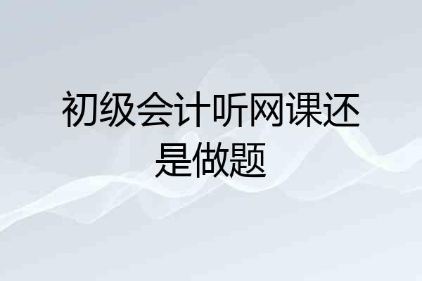 初级会计听网课还是做题