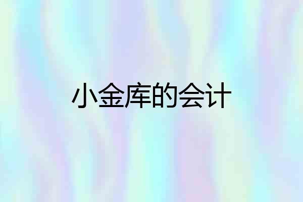 小金库的会计
