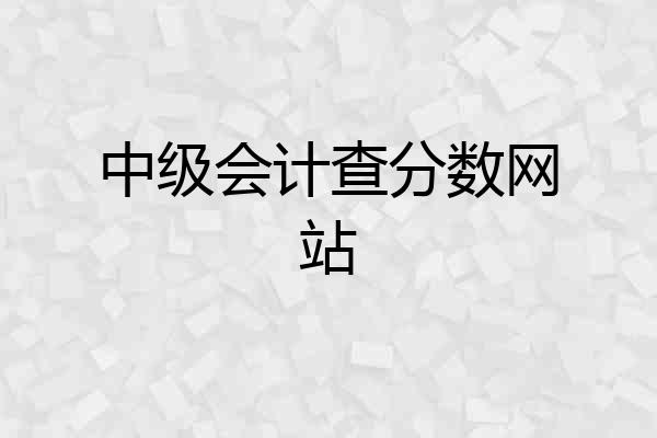 中级会计查分数网站