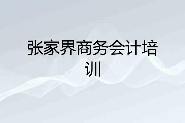 张家界商务会计培训