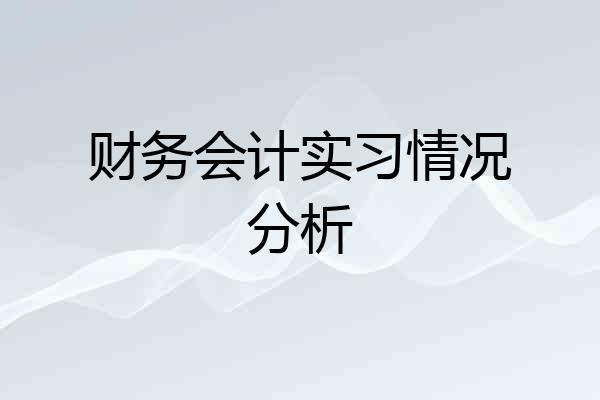 财务会计实习情况分析