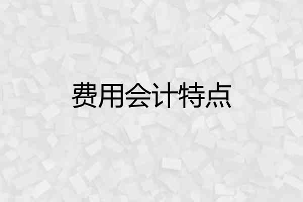 费用会计特点