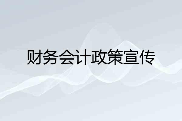 财务会计政策宣传