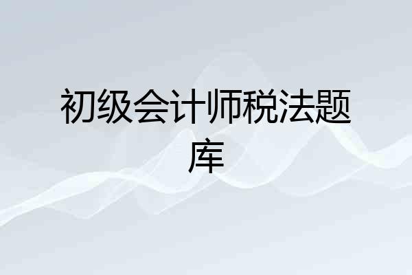 初级会计师税法题库