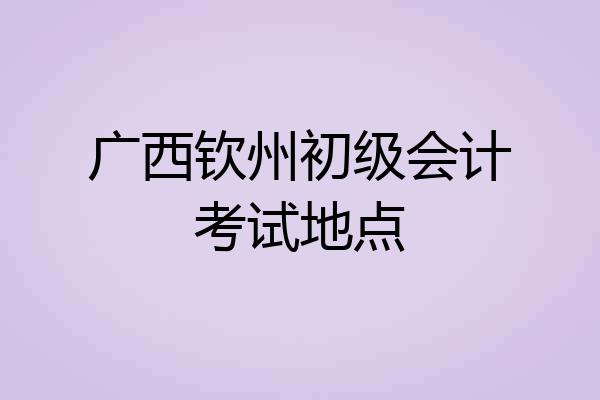 广西钦州初级会计考试地点