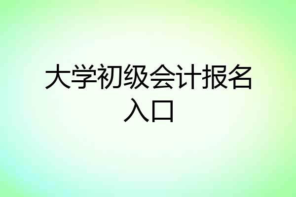 大学初级会计报名入口