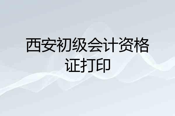 西安初级会计资格证打印