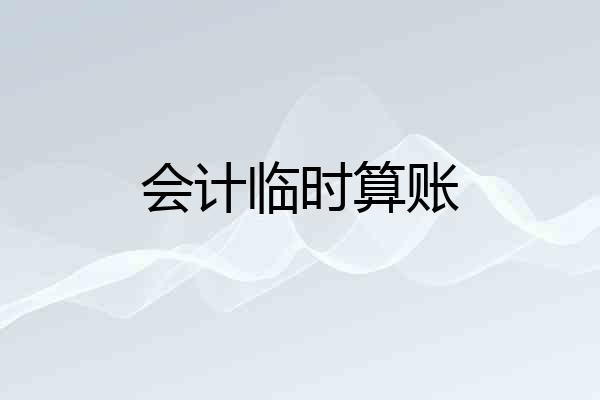 会计临时算账
