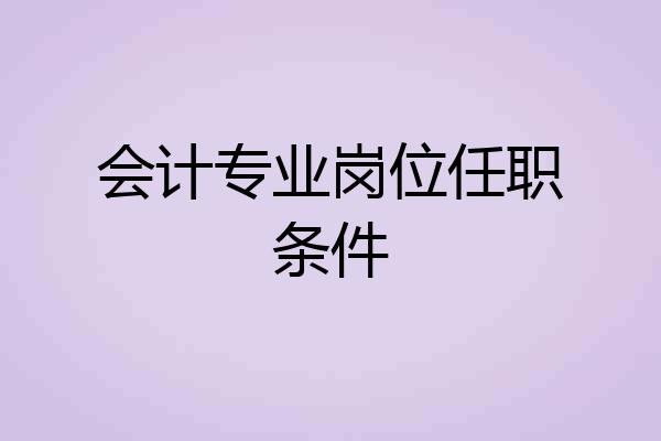 会计专业岗位任职条件