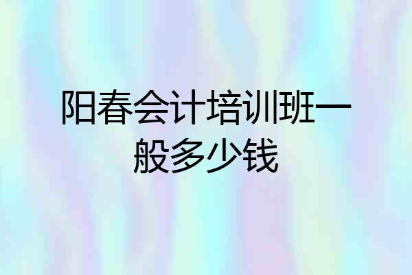 阳春会计培训班一般多少钱