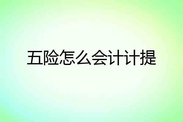 五险怎么会计计提