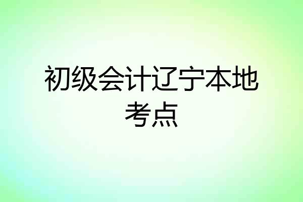 初级会计辽宁本地考点