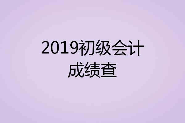 2019初级会计成绩查