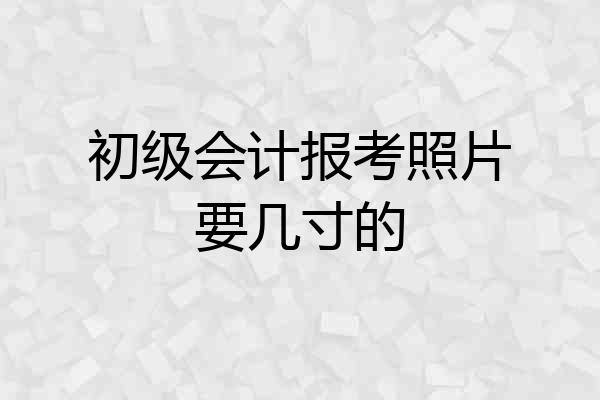 初级会计报考照片要几寸的