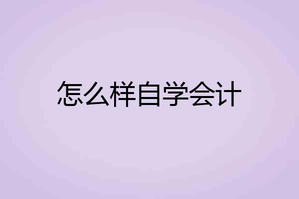 怎么样自学会计