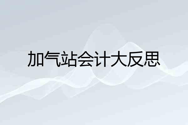 加气站会计大反思