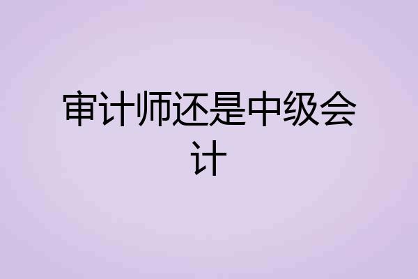 审计师还是中级会计