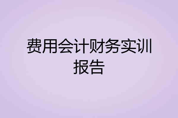 费用会计财务实训报告