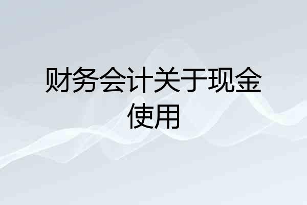 财务会计关于现金使用