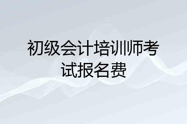 初级会计培训师考试报名费