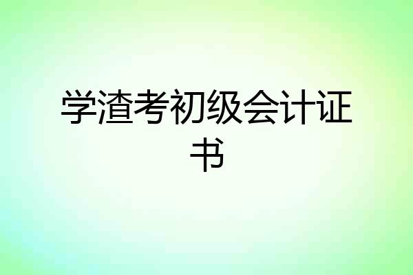 学渣考初级会计证书