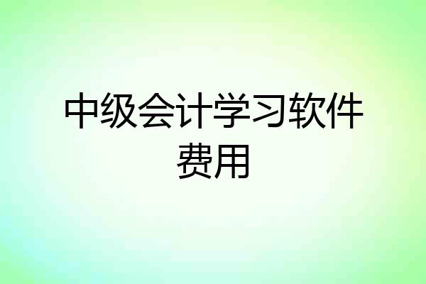 中级会计学习软件费用