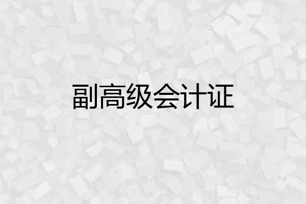 副高级会计证