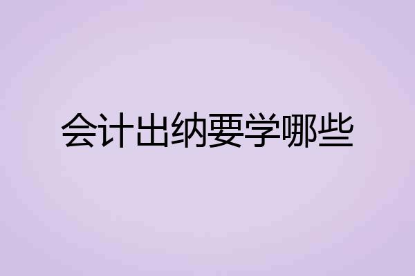 会计出纳要学哪些