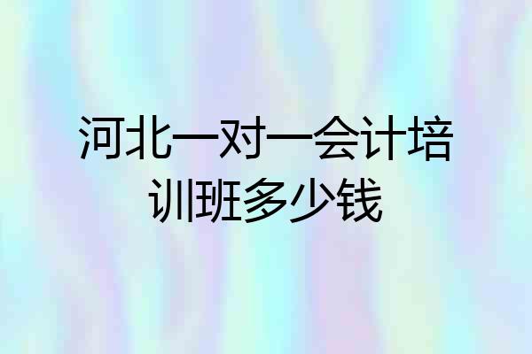 河北一对一会计培训班多少钱