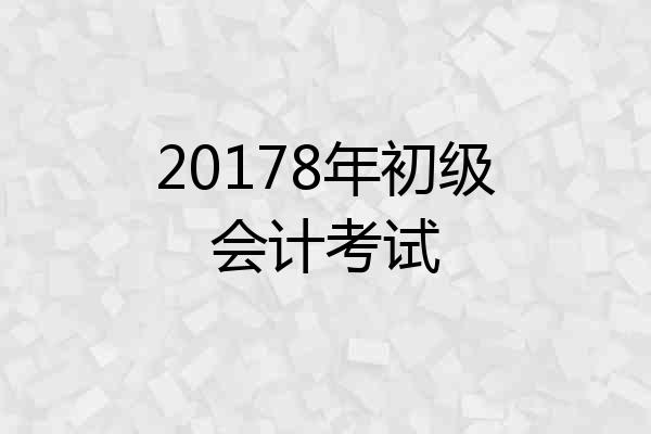 20178年初级会计考试