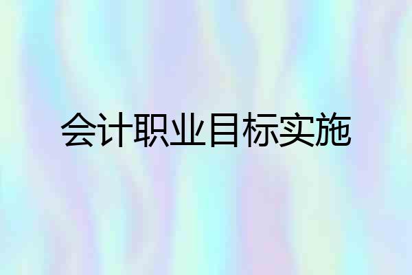 会计职业目标实施
