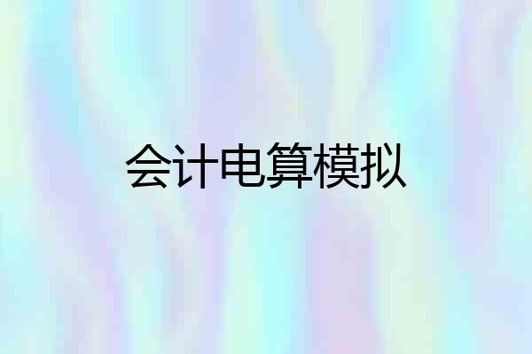 会计电算模拟
