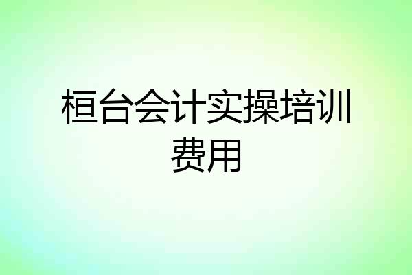 桓台会计实操培训费用