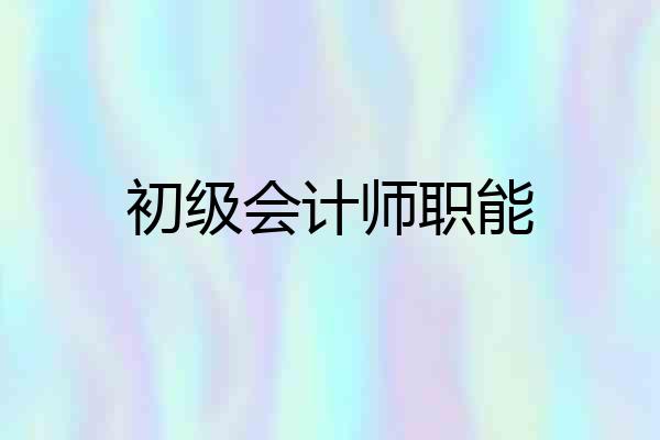 初级会计师职能