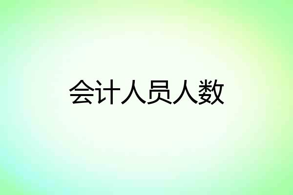 会计人员人数