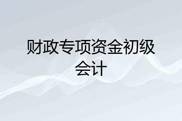 财政专项资金初级会计