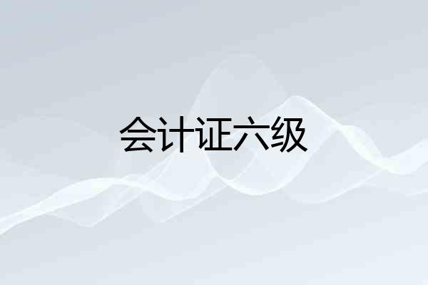 会计证六级