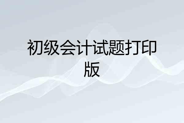 初级会计试题打印版