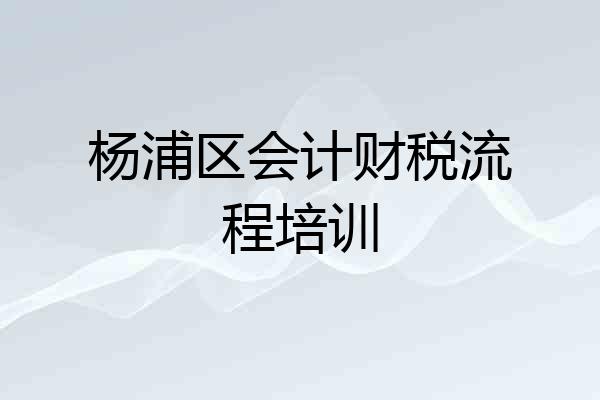 杨浦区会计财税流程培训