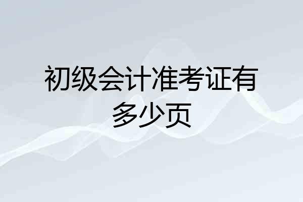 初级会计准考证有多少页