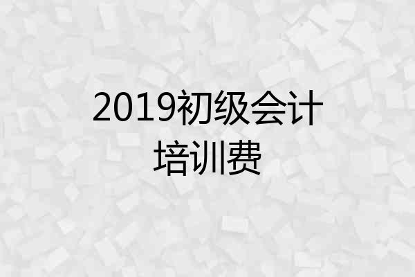 2019初级会计培训费