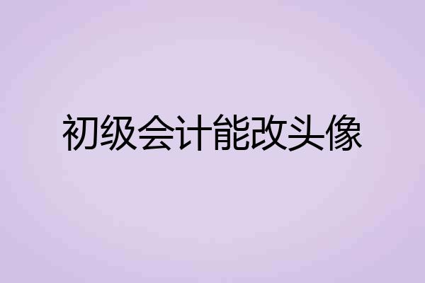 初级会计能改头像