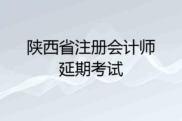 陕西省注册会计师延期考试