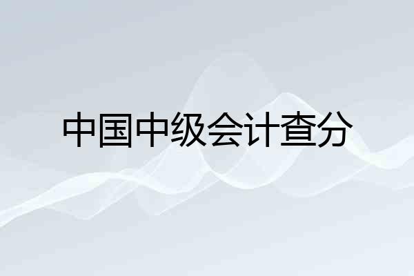 中国中级会计查分