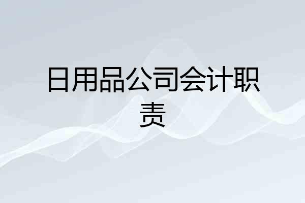 日用品公司会计职责