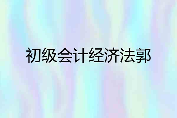 初级会计经济法郭